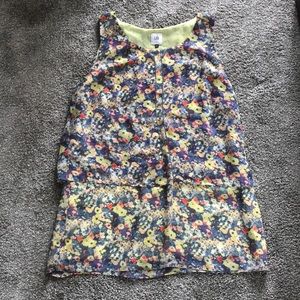 Sleeveless yellow patterned top by CAbi EUC